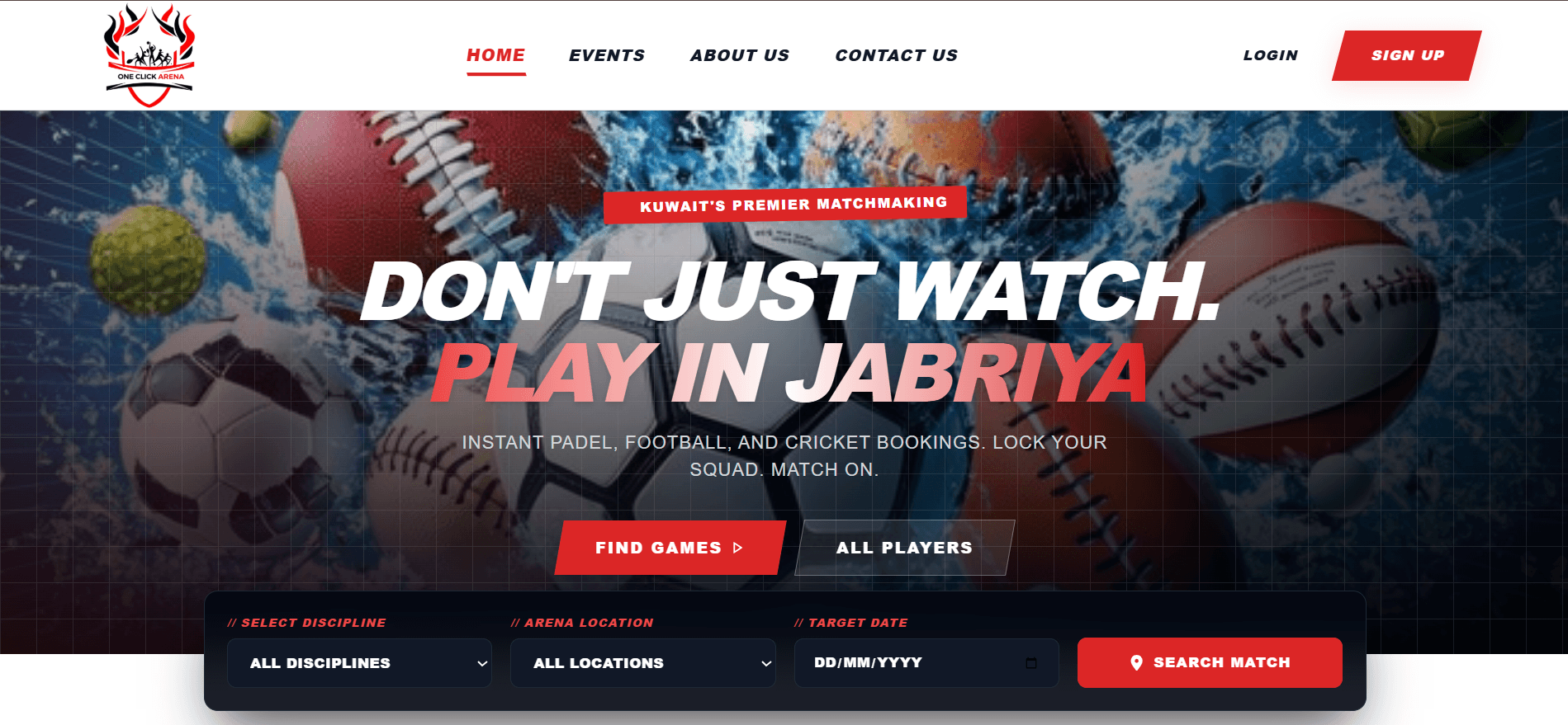 OneClick Arena — Sports Event Management